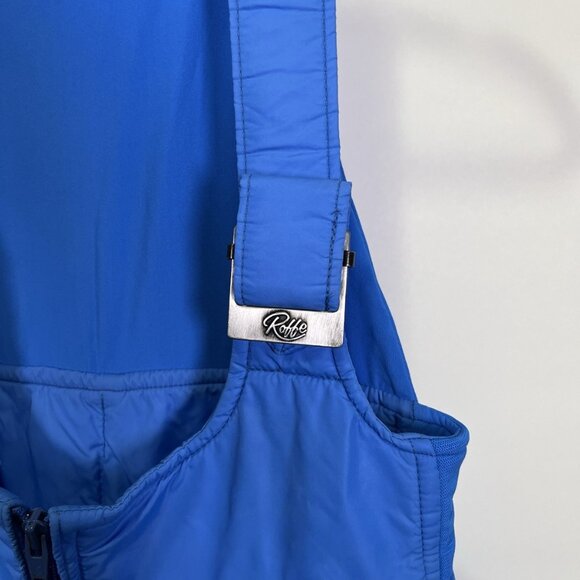 Vintage 80s Roffe Ski Bib Overalls Blue Nylon Insulated Snow Pants Womens Small - Picture 7 of 14